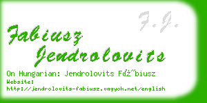 fabiusz jendrolovits business card